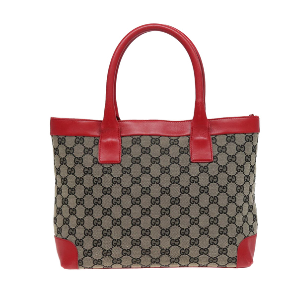 GUCCI GG Canvas Hand Bag Beige Red 002 1119 Auth 79632 - Picture 13 of 16